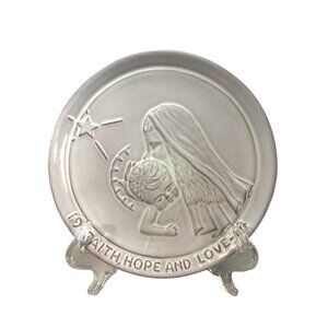 1984 Frankoma Christmas Plate Faith Hope Love 20th Annual by Joniece Frank